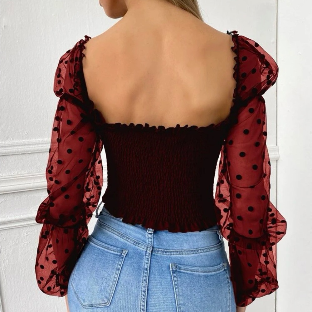 Burgundy top